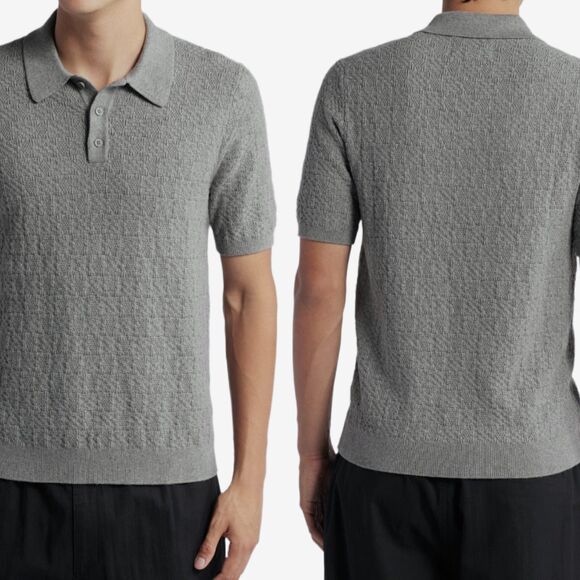 Wax London Naples Textured Knit Polo XL (Fits Large) Cotton Cashmere Sweater - Picture 13 of 15